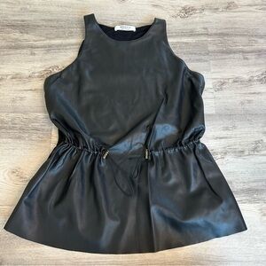Bailey 44 Faux Leather Sleeveless Top Size medium tailored top blouse shirt